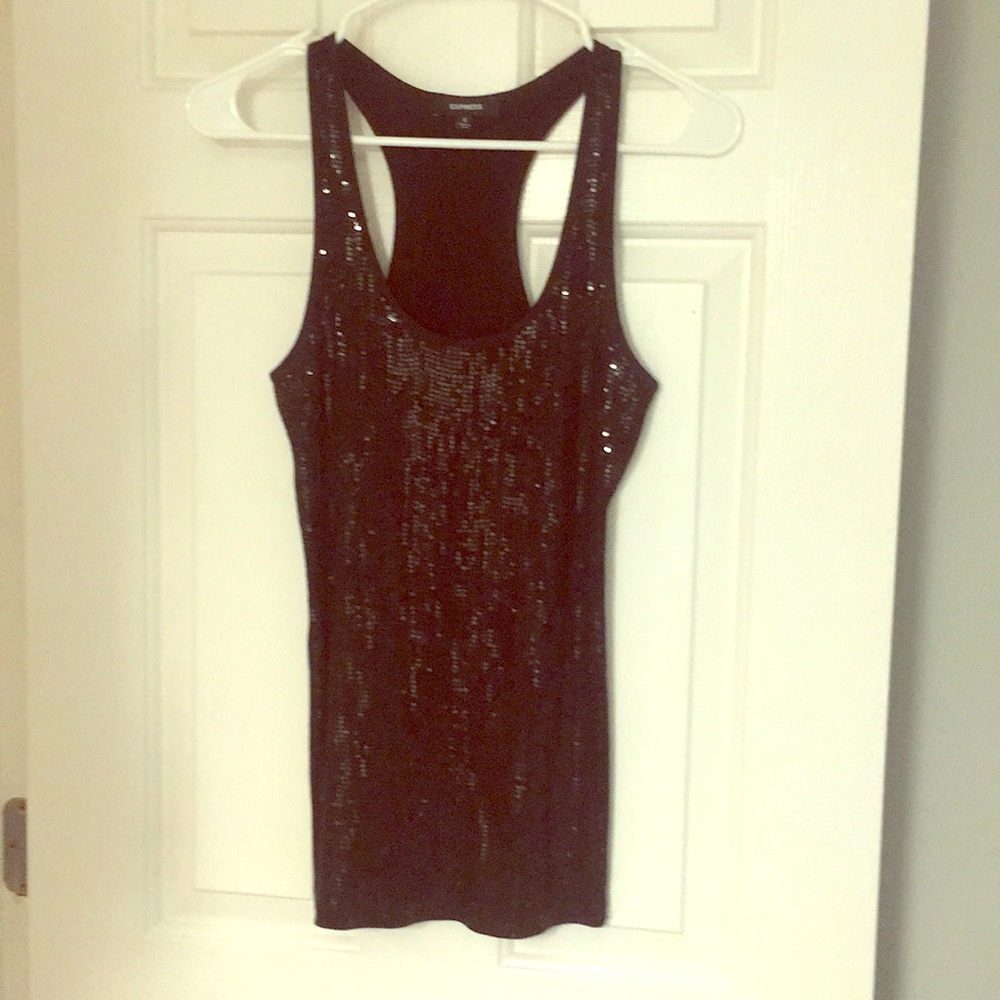 Black sequin tank